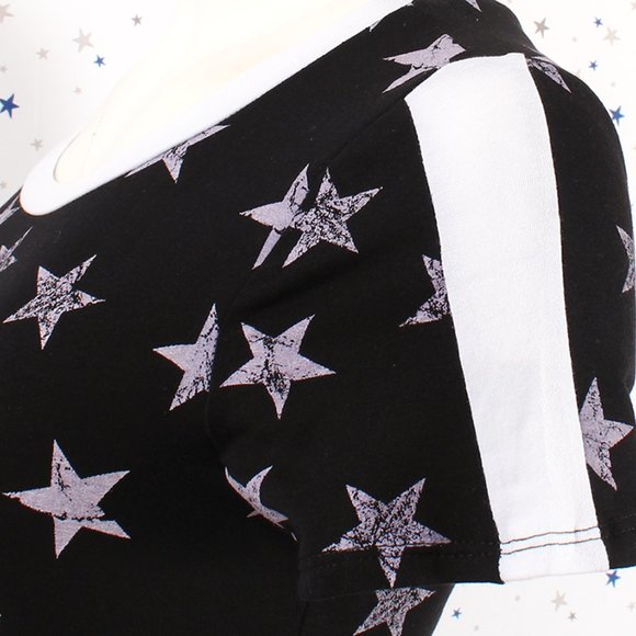 Star Print Bodycon Dress Black - Picture 4 of 8